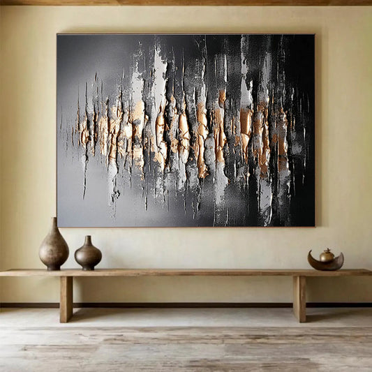Black - Gold 3D Abstract Art for Luxurious Home Offices DLZ2425