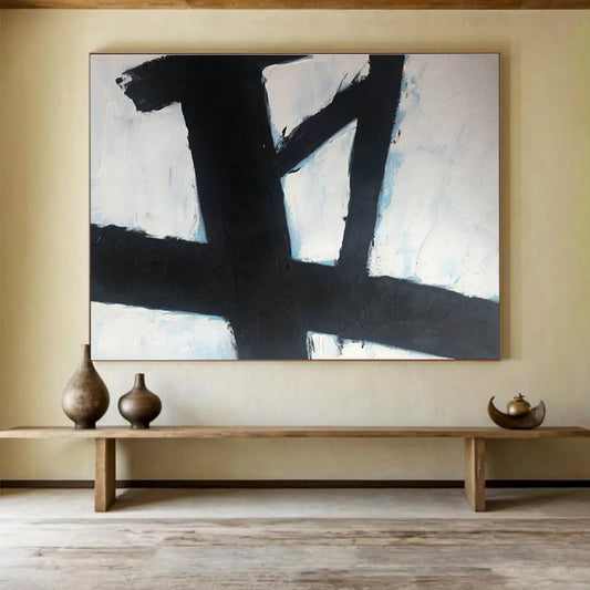 Black - White Cross Abstract Art for Contemporary Monastery Studies DLZ2565