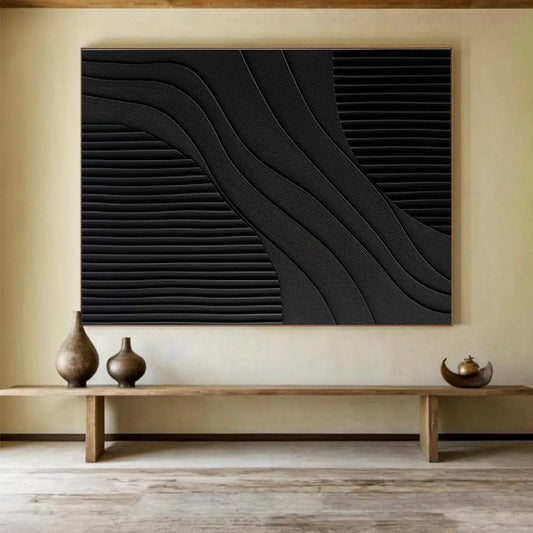 Black Wave - Texture Art for Sophisticated Dining Rooms DLZ2482
