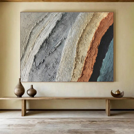 Multicolor Textured Abstract for Art Gallery Corridor DLZ3003