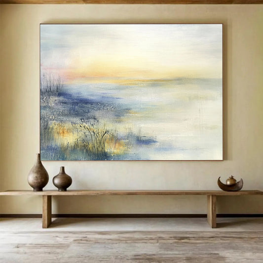 Soft Sunset Marsh Art for Serene Senior Living Community Common Area & Calm Meditation Garden Pavilion SC116