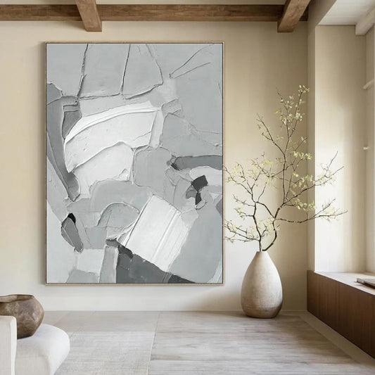 Gray Textured Abstract Art for Industrial Loft & Architecture Firm DLZ0619