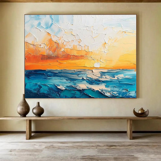 Textured Sea Sunset Art for Beachfront Restaurant & Nautical - Inspired Art Gallery SC132
