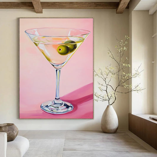 Martini Glass with Olives Art for Cocktail Bar & Sophisticated Dining Room STSC1383