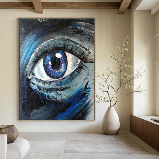 Blue Eye Painting for Art - Themed Bedroom & Psych - Inspired Lounge DLZ2105
