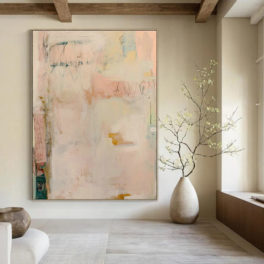 Soft Pastel Abstract Art for Women’s Wellness Retreat & Shabby - Chic Home Parlor DLZ1529