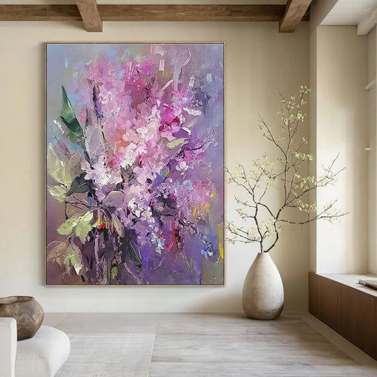 Pink - Purple Flower Bouquet Art for Romantic Wedding Venue & Feminine Home Salon DLZ0912