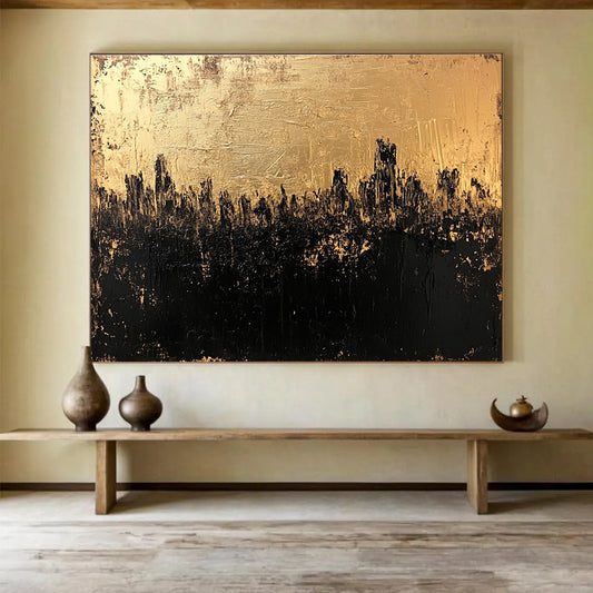 Golden City Silhouette Art for Urban Loft & Art - loving Office SC143