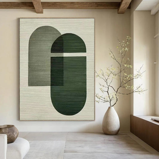 Green Geometric Art for Modern Home Office Breakout Zones DLZ0258