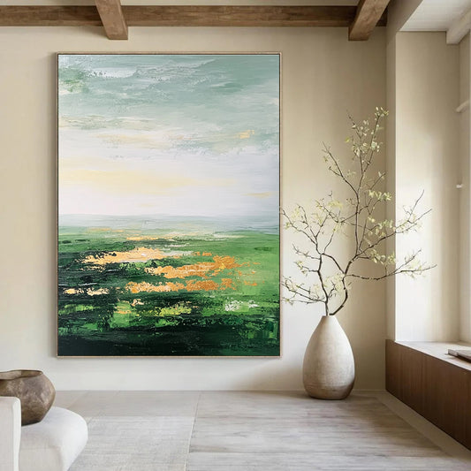 Green Field with Gold for Luxury Villa Living Room & Art - Centric Boutique STSC887