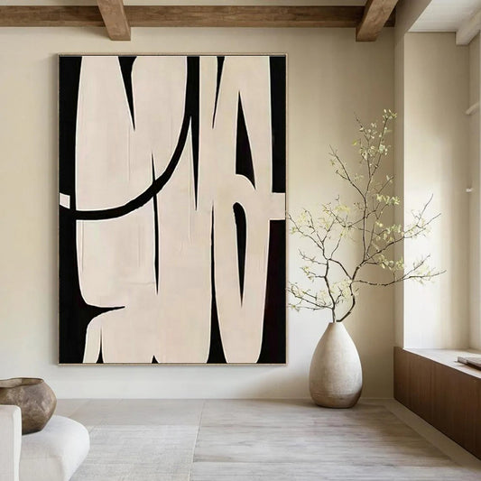 Black - White Bold Forms Art for Industrial Loft & Contemporary Gallery DLZ2023