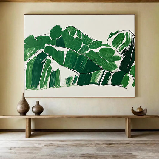 Minimalist Leaf Art for Tropical - Themed Café & Home Office SC551