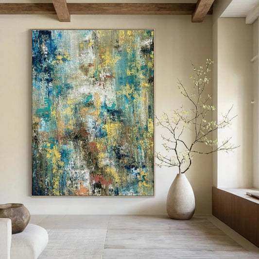 Colorful Pointillism - Style Abstract Art for Art Gallery Café Spaces DLZ0034