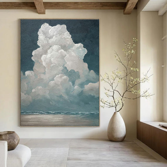 Cloudy Sea View Art for Nautical Home Living Room & Coastal Art Gallery DLZ2159
