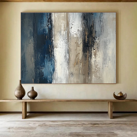 Gray - Blue Abstract Art for Modern Office & Minimalist Living Room SC121