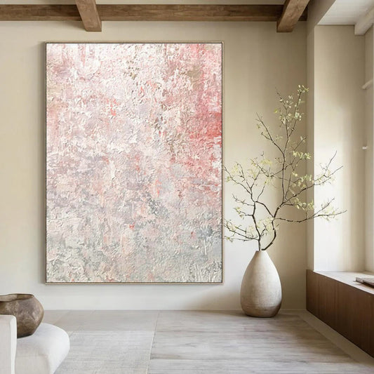 Pink - Gray Textured Art for Feminine Home Office Walls DLZ0050