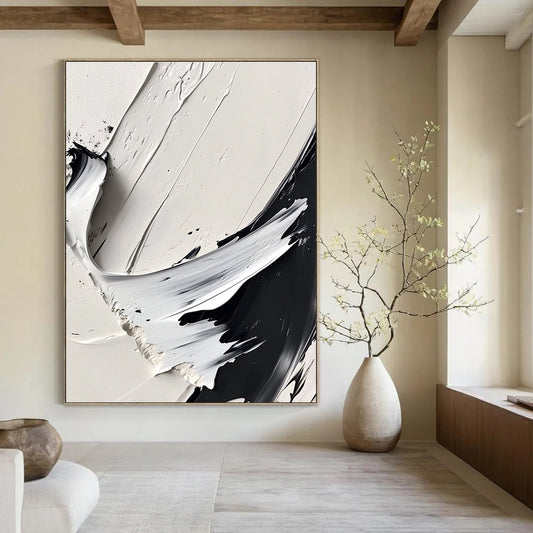 Black and White Textured Abstract for Modern Art Gallery & Industrial - Chic Loft STSC507