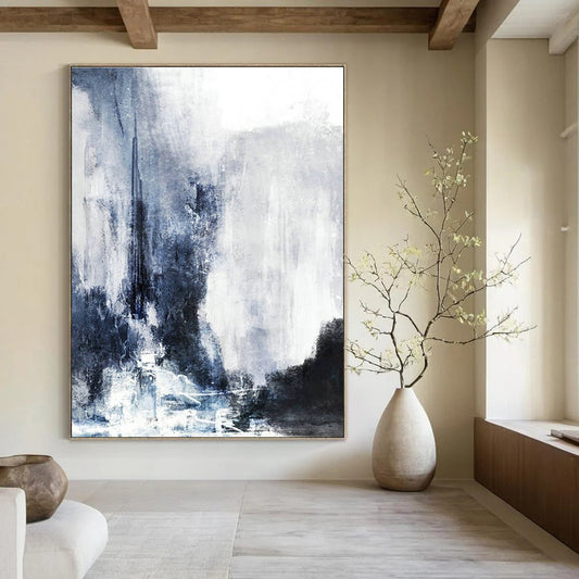 Blue - Gray Abstract Art for Modern Hotel Lobby & Art Gallery Corridor DLZ2037