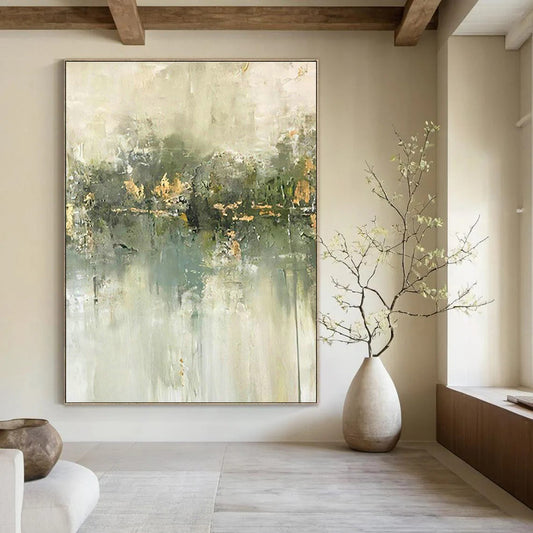 Light - Toned Abstract Landscape Art for Spa Retreat & Minimalist Bedroom DLZ0660