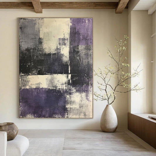 Purple and Gray Abstract for Art Deco Lounge & Eclectic Bedroom STSC622