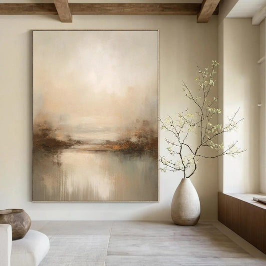 Soft - Toned Landscape Abstract Art for Bedroom & Spa Retreat DLZ1259