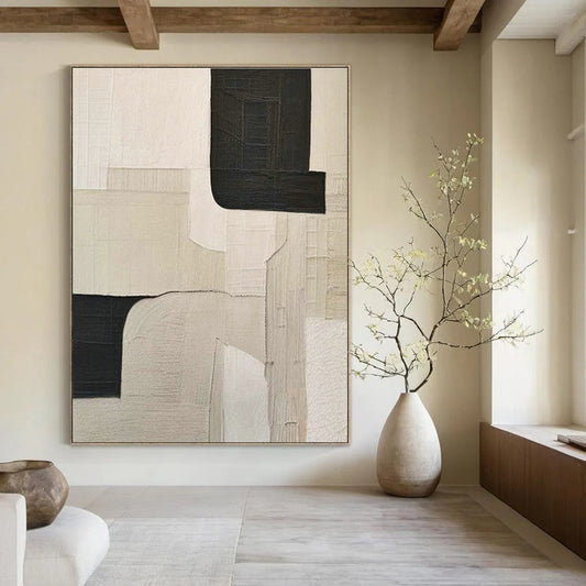 Black - White Geometric Abstract Art for Contemporary Home Entryways DLZ0241