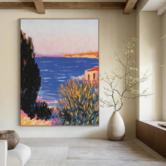 Coastal Landscape Oil Painting for Beachfront Resort & Seaside Art Gallery DLZ1765