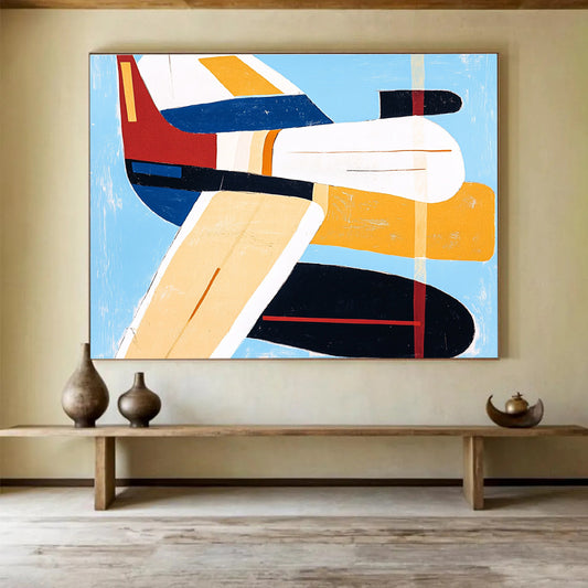 Color - Blocked Aircraft Art for Aviation Museum & Modern Office Lounge SC040