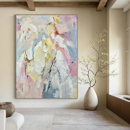 Pastel Color - Block Abstract Art for Living Room & Girls' Bedroom DLZ0554