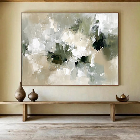 Gray Abstract Brushstrokes Art for Minimalist Office & Modern Gallery SC351