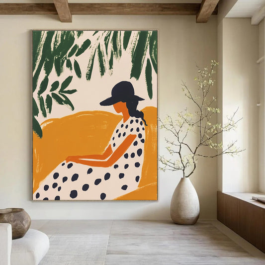 Woman in Polka Dot Dress for Retro - Style Bedroom & Art - Loving Boutique STSC1263