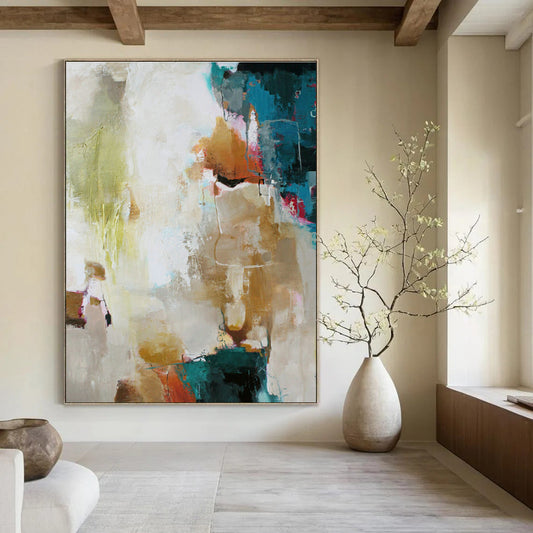 Colorful Abstract Block Art for Bohemian Café & Creative Studio DLZ1026