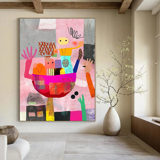 Playful Abstract Figures for Family - Friendly Daycare & Whimsical Art Studio STSC968