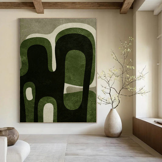 Organic Green Abstract Art for Bohemian Nursery & Garden - Themed Retail DLZ1388