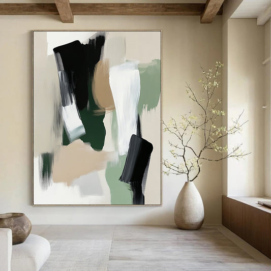 Neutral Color Block Abstract for Minimalist Living Room & Corporate Office STSC791