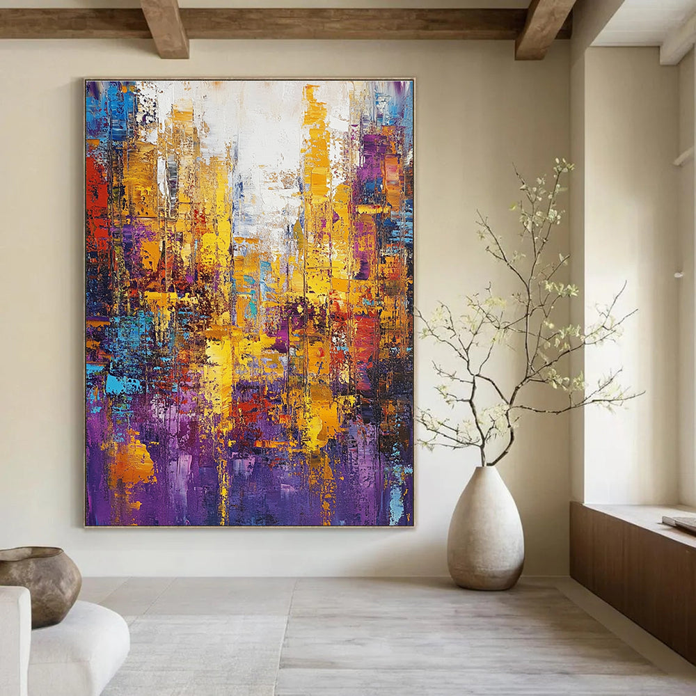 Colorful Abstract Cityscape for Modern Hotel Lobby & Urban Art Gallery STSC160