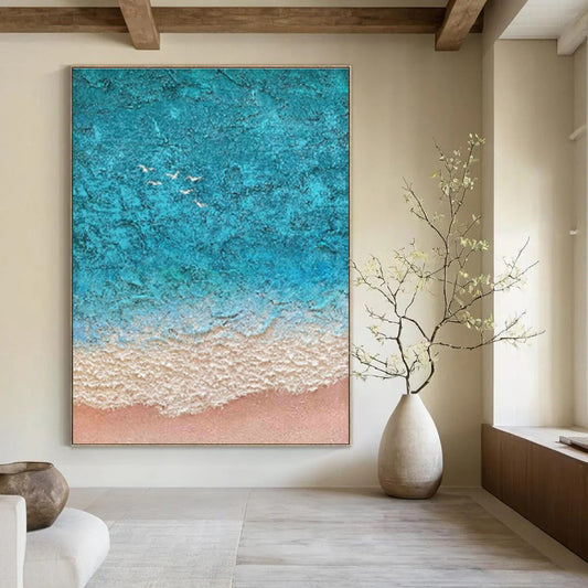 Aerial Beach View for Tropical Resort Restaurant & Coastal Home Balcony DLZ0886