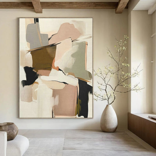 Soft Geometric Abstract Art for Bridal Boutique & Feminine Home Office DLZ1635