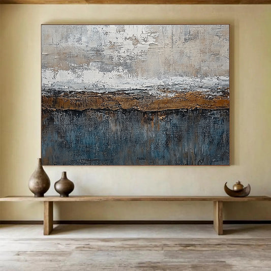 Abstract Textured Landscape Art for Rustic Cabin & Earth - Tone Themed Restaurant SC174