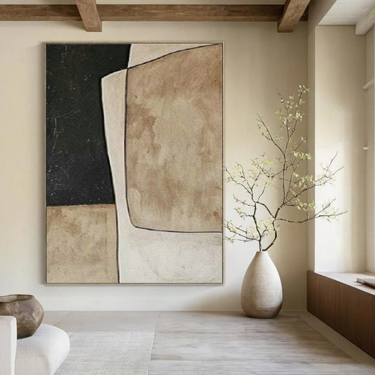 Brown and Black Geometric Collage Art for Art Studio & Industrial - Chic Loft DLZ1982