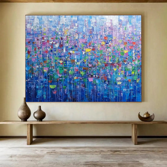Colorful City Mosaic Art for Urban Apartment Living Room & Modern Art Café SC474