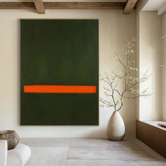 Green - Orange Minimalist Art for Industrial Loft & Contemporary Study DLZ2102