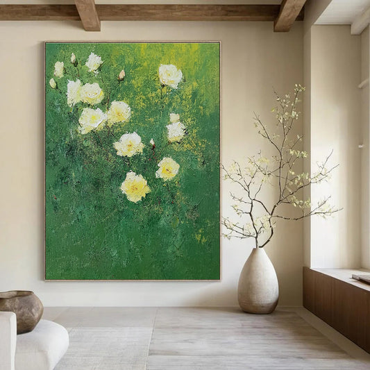 Yellow Roses on Green for Garden - Inspired Café & Cottage Bedroom STSC1152