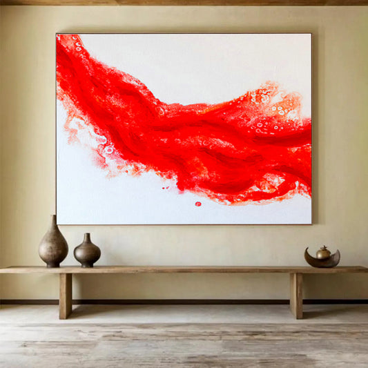 Red Flowing Abstract for Bold Restaurant Entrance DLZ2952