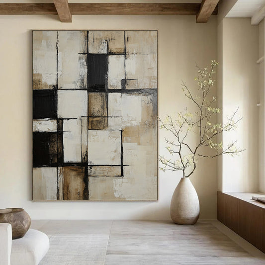 Neutral Tones Geometric Art for Minimalist Home & Office STSC716