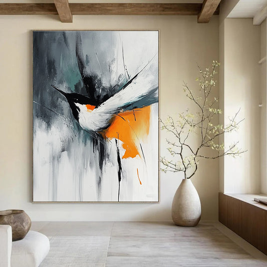 Expressive Abstract Bird Art for Bedroom & Study STSC662