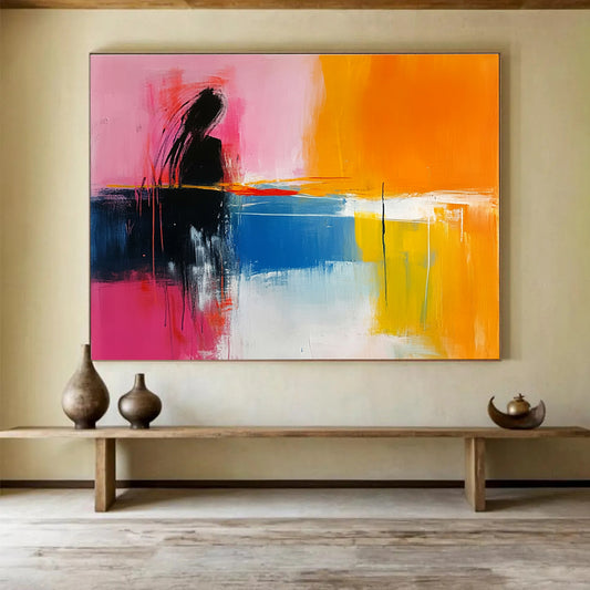 Color - Blocked Abstract Figure Art for Modern Living Room & Creative Workplace SC250