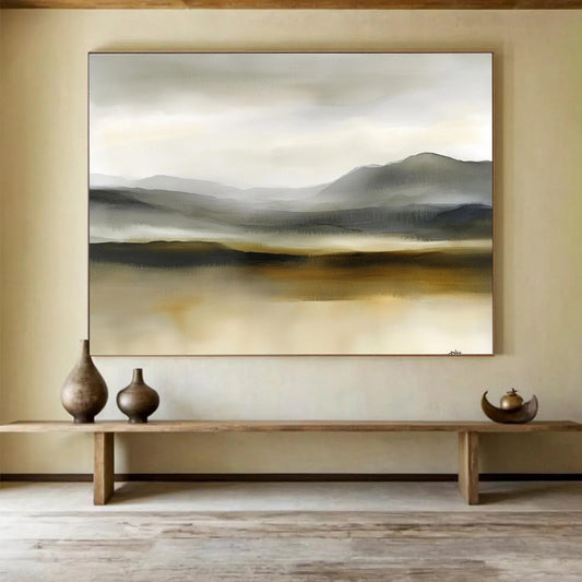 Monochrome Landscape Art for Minimalist Bedroom & Serene Meditation Room SC288