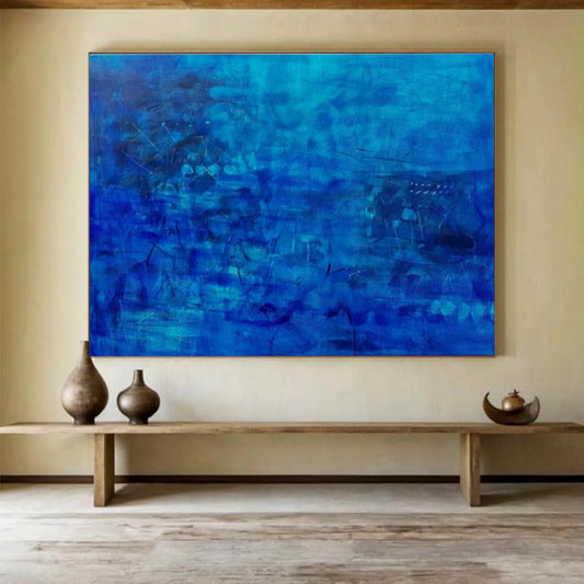 Blue - Tone Abstract Art for Serene Home Offices DLZ2456