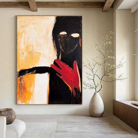 Abstract Figure with Red Hand for Modern Art Gallery & Eclectic Living Room STSC640